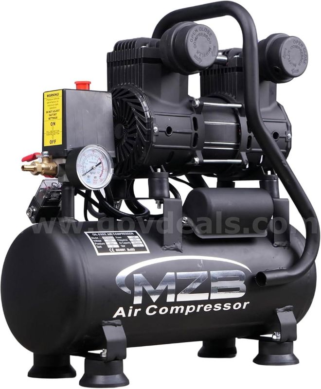 *NEW* MZB 2.4 Gallon Quiet Air Compressor 110V/60Hz 1.0HP 5.65CFM, MAX 115PSI Steel Tanks Oil-Free 72dB Noise Level Air
