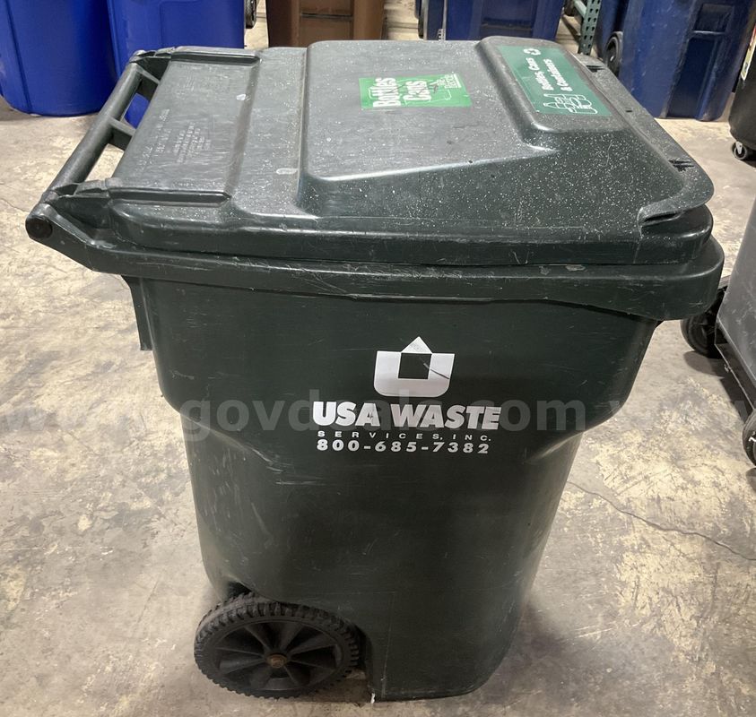 Heavy-Duty 96 -Gallon Commercial Rolling Recycling Bin / Tote