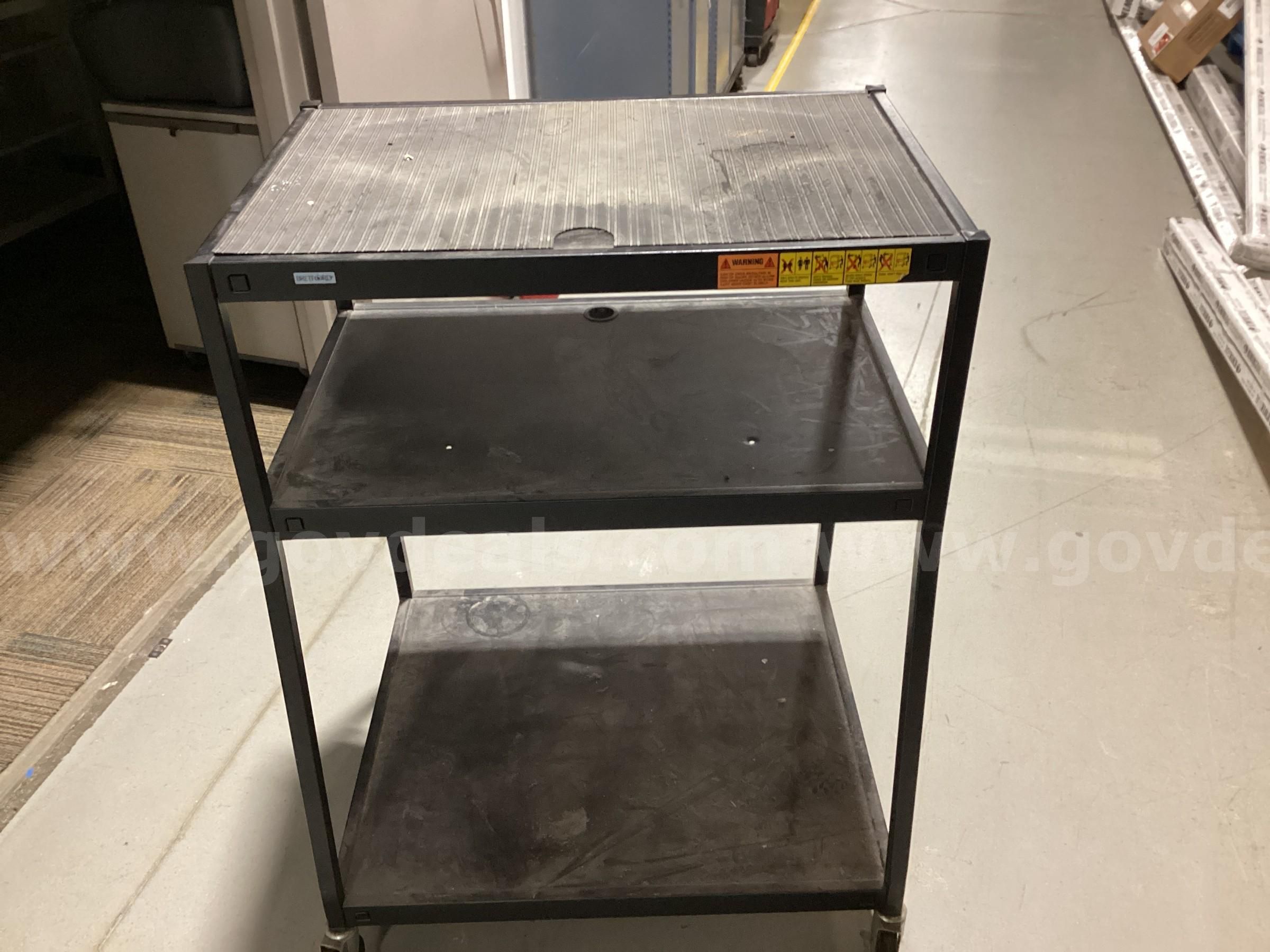 Bretford Industrial Rolling Utility Media Cart - 3-Tier AV Trolley