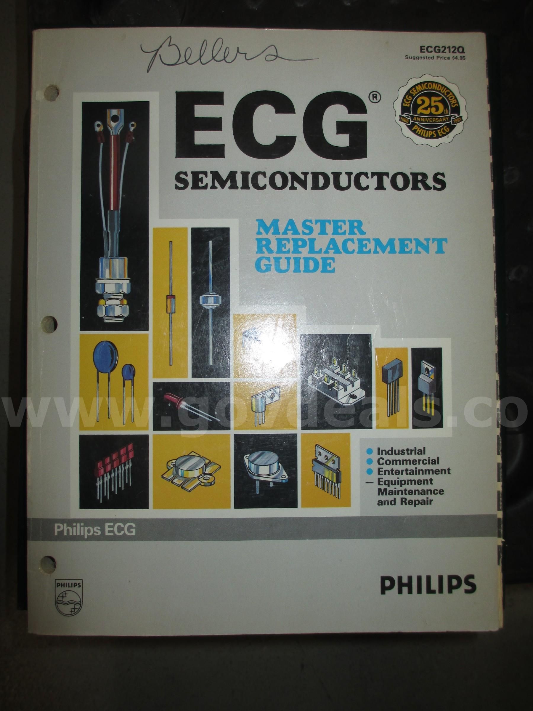 Vintage 1991 Philips ECG Semiconductors Master Replacement Guide (ECG212Q)