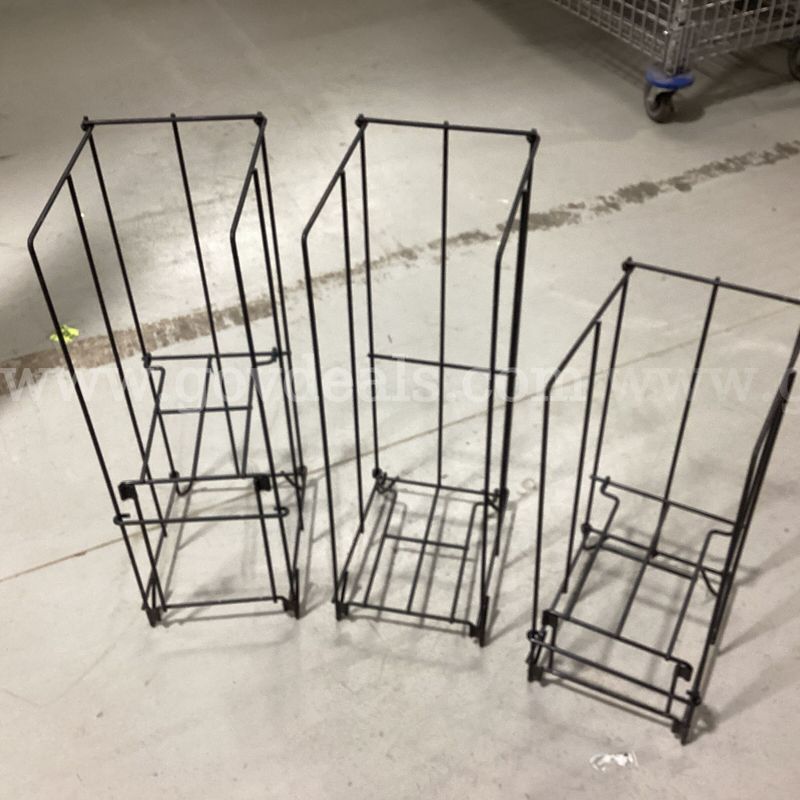 Lot of 3 Wire Magazine Storage Racks - 24" x 9.5" - Used Surplus