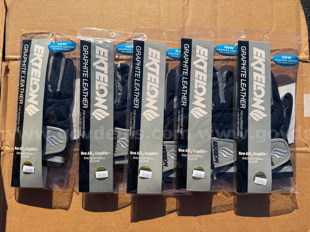 Lot of 5 Ektelon gloves RACQUETBALL GLOVES ARC 2 GRAPHITE BLACK COLOR * will ship*