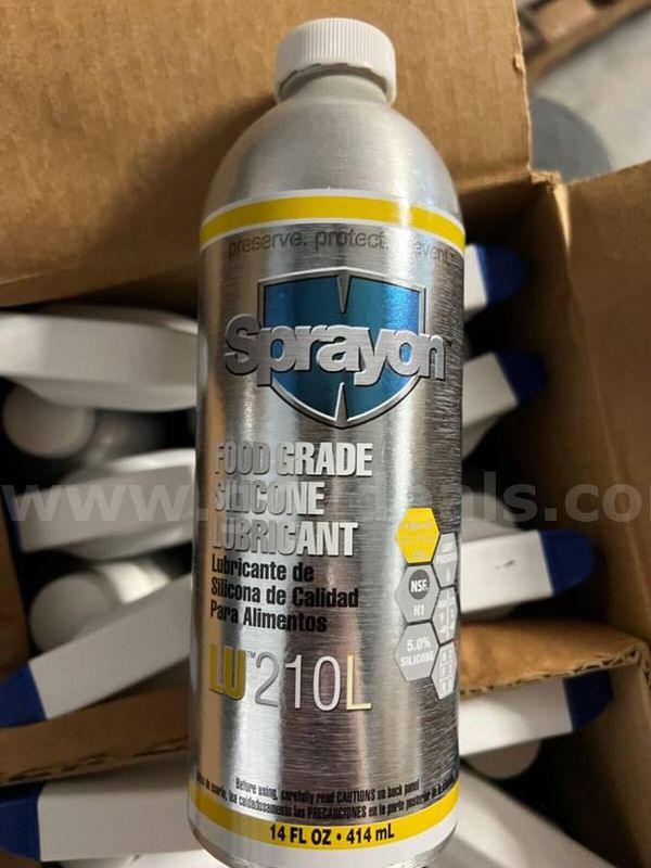 CASE OF 12 BOTTLES Sprayon LU210L FOOD GRADE SILICONE Lubricant 14 FL.oz/414 mL / FACTORY SEALED *CAN SHIP*