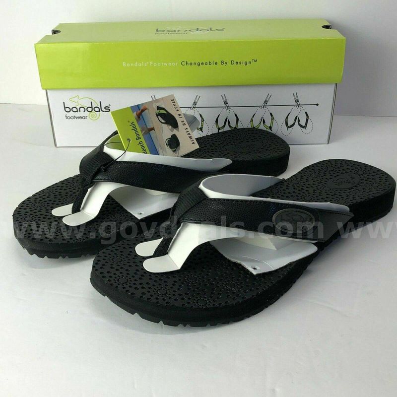 Bandals Beach Sandals Interchangeable Women’s Size 9 Color Black NEW IN BOX *WILL SHIP*