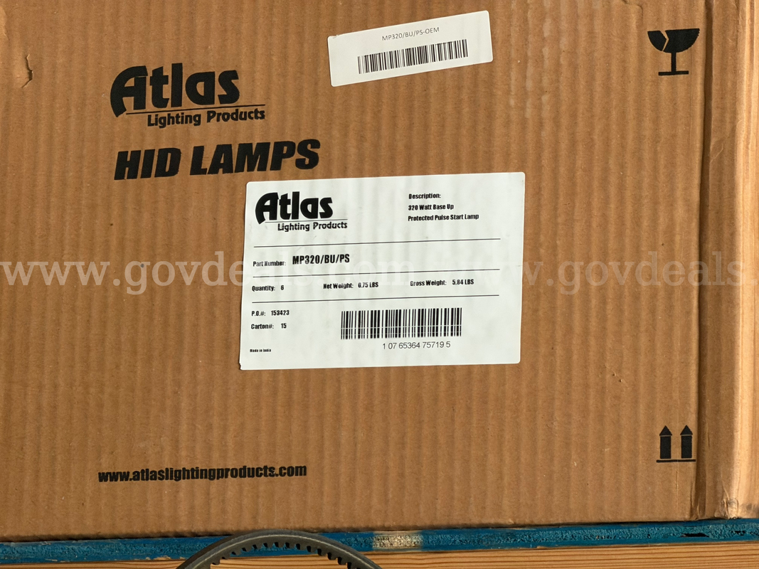 Case Of 6 Commercial "Atlas" Hid Lamps Lightning Products 320w Pulse Start Lamp Mp320/Bu/Ps *Will Ship*