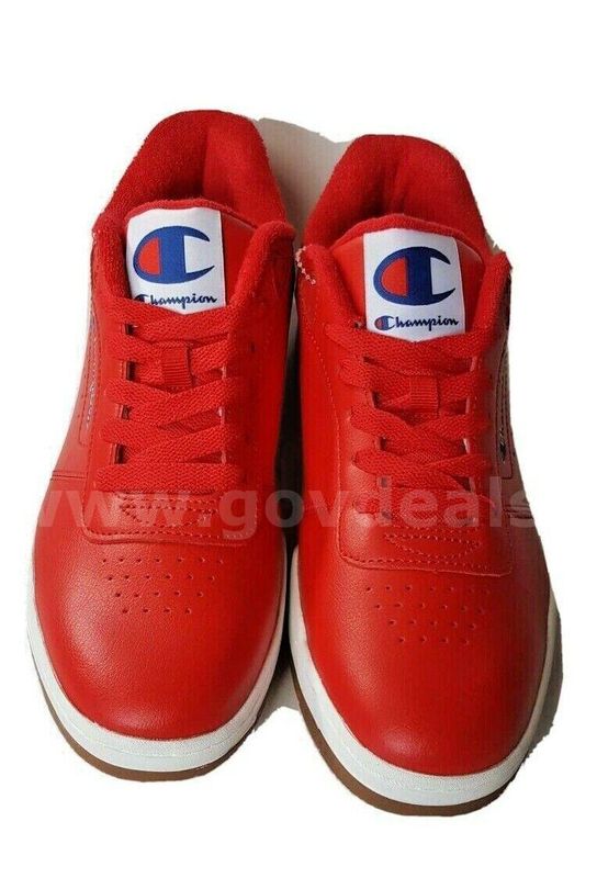 RARE/ Champion Men's Red Leather Court Classic Script Shoes Size 10.5 NWT *WILL SHIP*