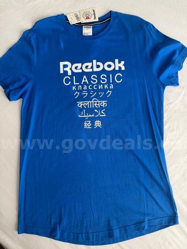 REEBOK GP UNISEX LONG VITBLU SHORT SLEEVE TEE #DQ0893 Mens SIZE: LARGE NWT $30 *WILL SHIP*