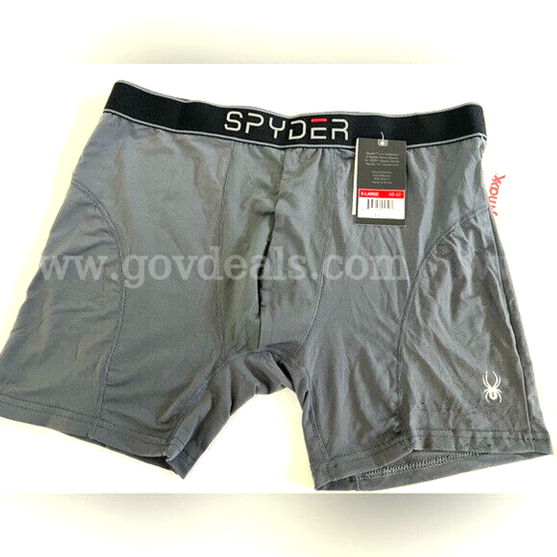 SPYDER UNDERWEAR Elite Men's Boxer Briefs COLOR CHARCOAL EXTRA LARGE NWT $22 *WILL SHIP*