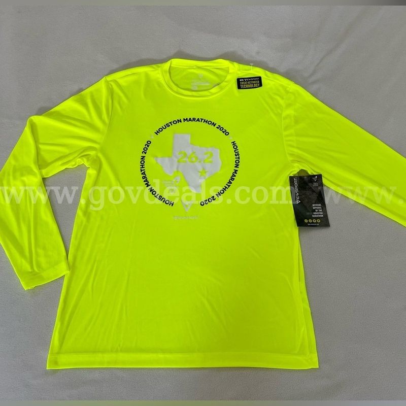 Rare / Houston Marathon 26.2 Viewpoint Men'S Yellow Athletic Shirt Medium Nwt *Will Ship*