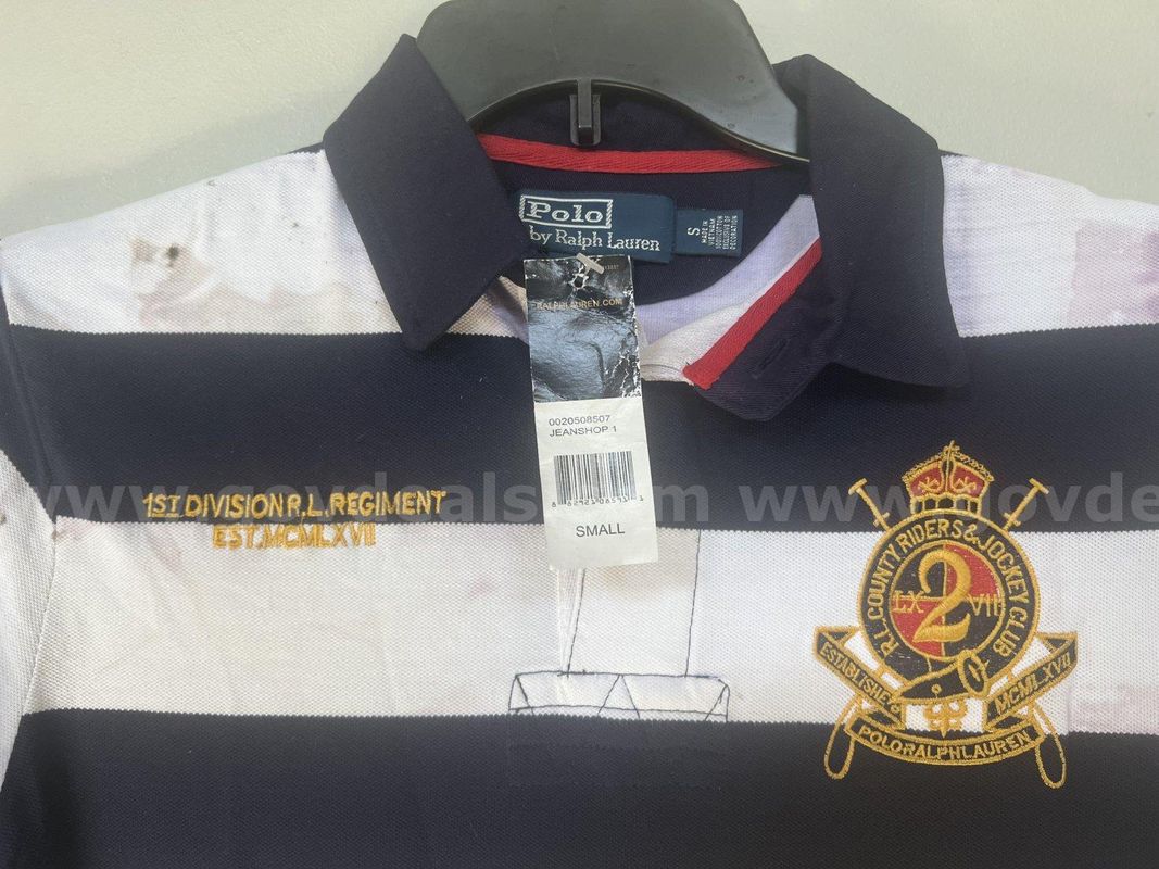 POLO by RALPH LAUREN CUSTOM FIT MEN'S SHIRT WHITE/NAVY COTTON Mesh SIZE SMALL *WILL SHIP*