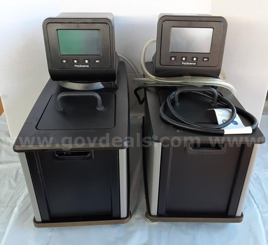 Lot of 2 - Polyscience Heated Circulator 7 Liter AP07H200-A11B / AP07H200-HR1B Heated Circulating Bath