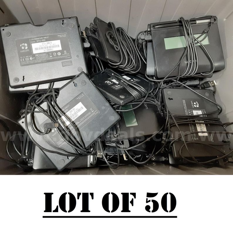 Lot of 50 - Wacom USB LCD Signature Tablet Pad - STU-300/01 & Wacom STU-300/K