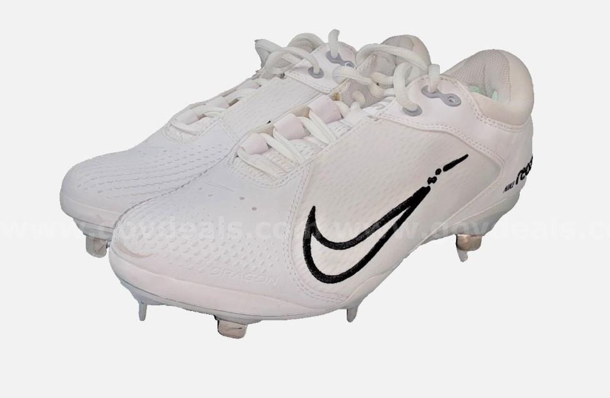 Original Authentic Nike Hyperdiamond 4 Elite CZ5917-102 Women's 10 White Leather Softball Cleats
