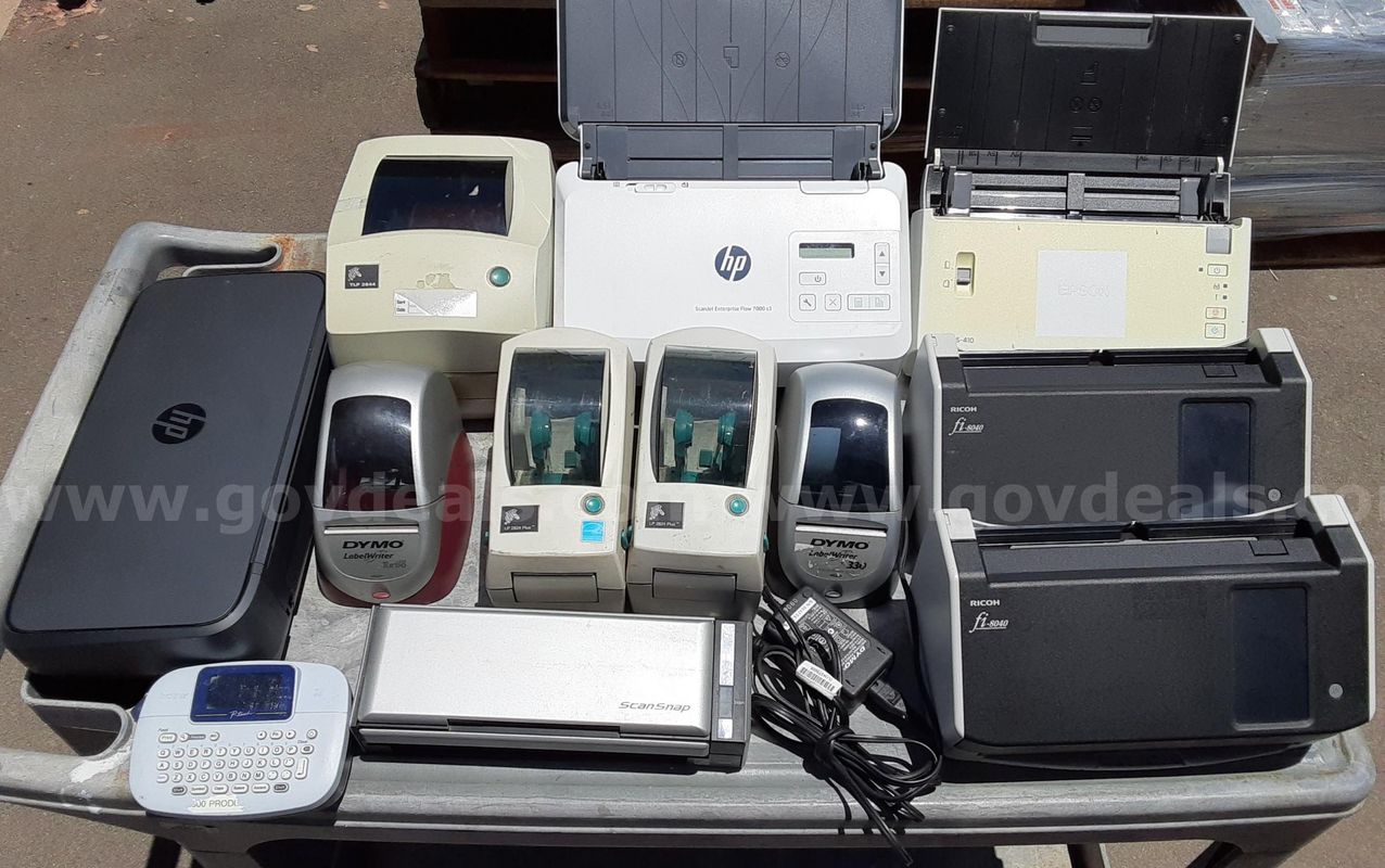 Lot of 12 - Scanner & Label / Receipt Printer - Epson / HP / Dymo / Brother / Ricoh / Etc.