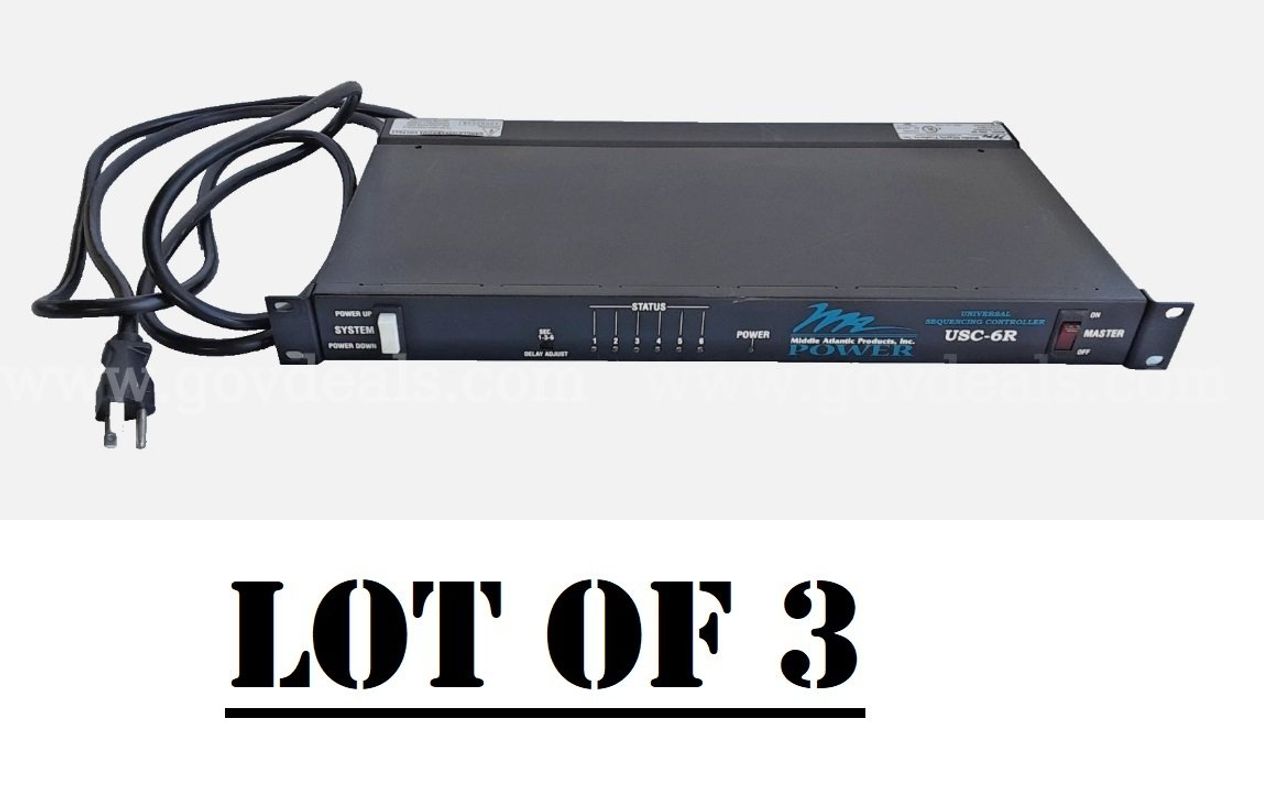 Lot of 3 - Middle Atlantic USC-6R 6-Step Universal Power Sequencing Controller