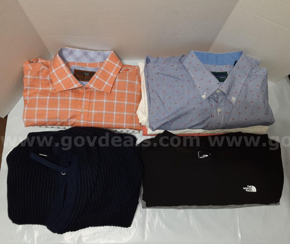 Lot of 8 - Men Clothing - Tommy Bahama / The North Face / INC / etc. Dress Shirt / Hoodie / Shirt
