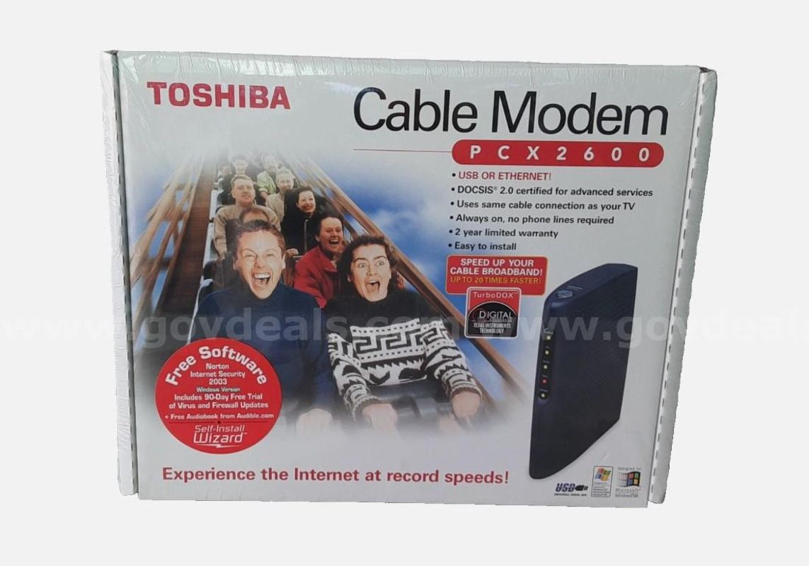 NEW Toshiba PCX2600 Legacy DOCSIS 2.0 Coaxial Cable Internet Modem DAZ8823A