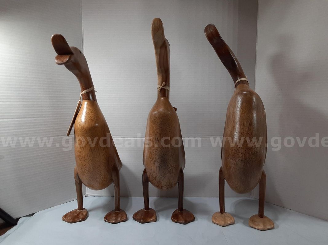 LOT of 3 - Original Hand-carved Wooden Duck Collectible Woodstock Environments Adult Large DCUKL Display Decor Statue