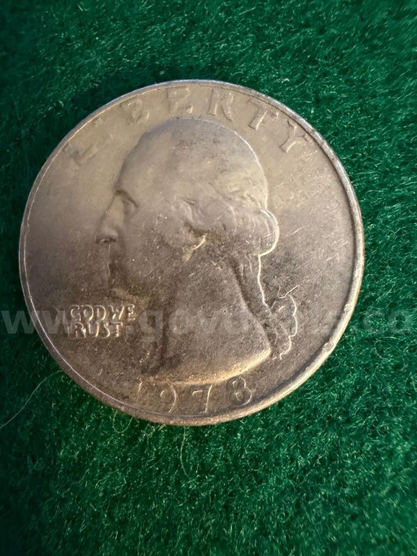 1978 Quarter with end of life die Letter missing Obverse
