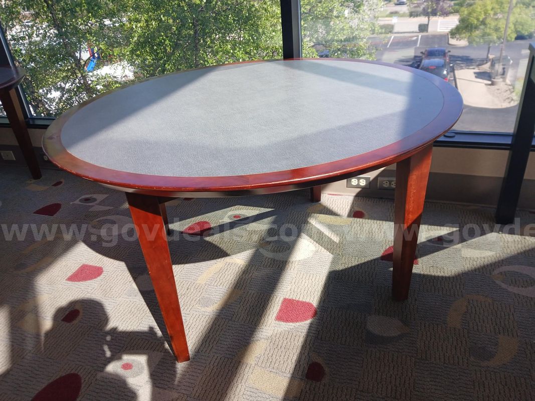 Round Wooden Table with Laminate Top