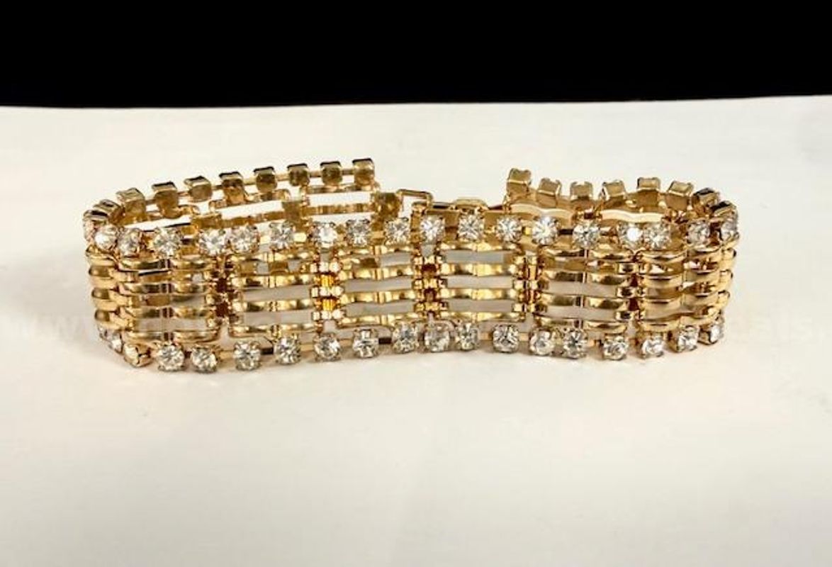 Gorgeous, 24k Gold, Ladies, CZ Double Row Brilliant Tennis Bracelet