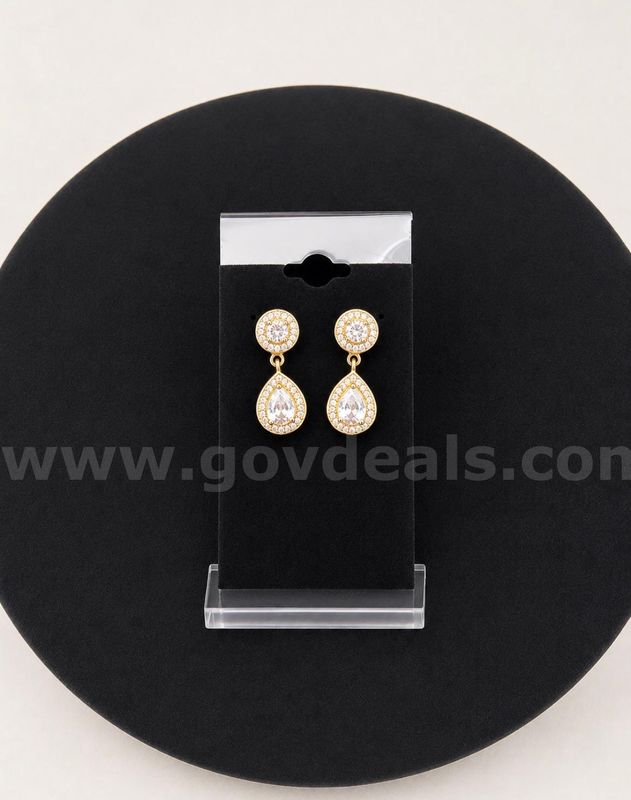 Brilliant CZ Earrings 24K Real Gold Plated
