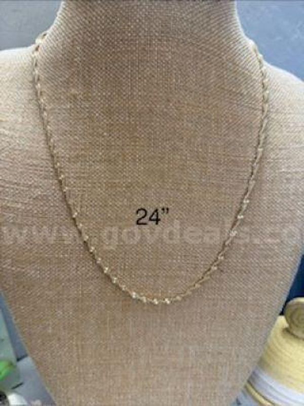 Beautiful, 24 Inch, Twisted Rope Chain Necklace, Real 24k Gold Filled
