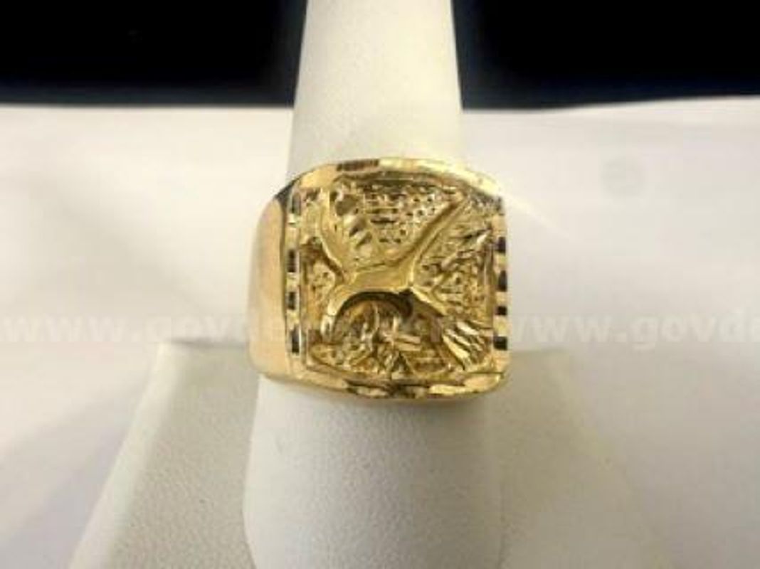 Attractive, Men's, Size 10, Eagle Ring, Real 24k Gold Filled