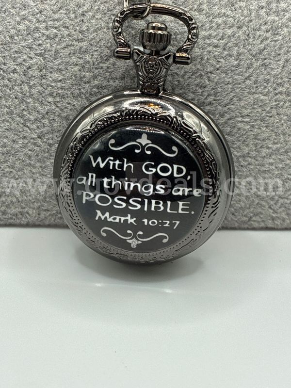 1 Pocket Watch. Mark 10:10 Scripture AS PICTURED.