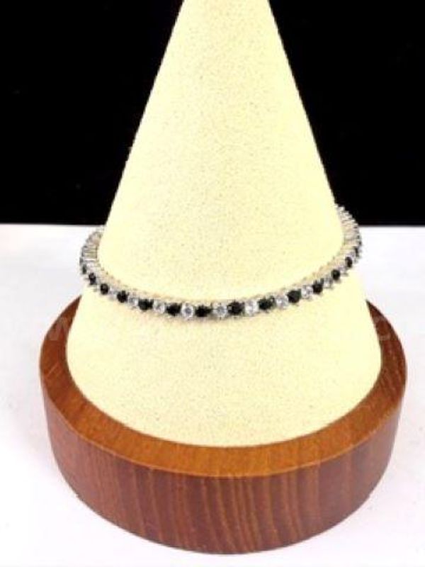 Gorgeous, 7 Inch, Rhodium Clad (Silver), CZ Sapphire, Tennis Bracelet