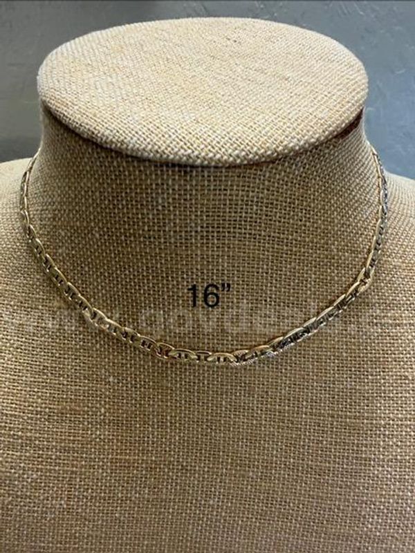 Beautiful, 16 Inch, Medium Size Gucci Style Necklace, Real 24k Gold Filled
