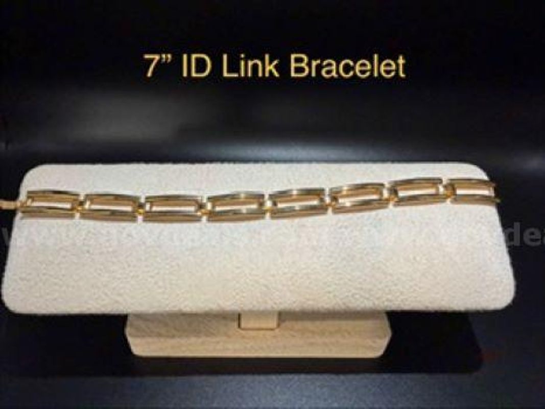 Gorgeous, Ladies, 7 Inch, ID Link Bracelet, Real 24k Gold Filled