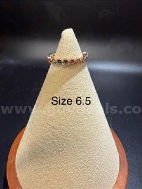 Ladies, Size 6 1/2, Real 24k Gold Filled, Rainbow CZ Wedding Band/Ring