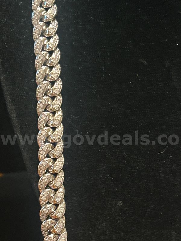 Silver, 22”, Ice Ice Cuban Link Chain. FREE SHIPPING W/ BUY IT NOW!!
