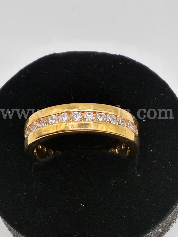 Beautiful, Size 7.5 CZ, Infinity Wedding Band 24K Real Gold Plated. FREE SHIPPING W/BUY IT NOW!!