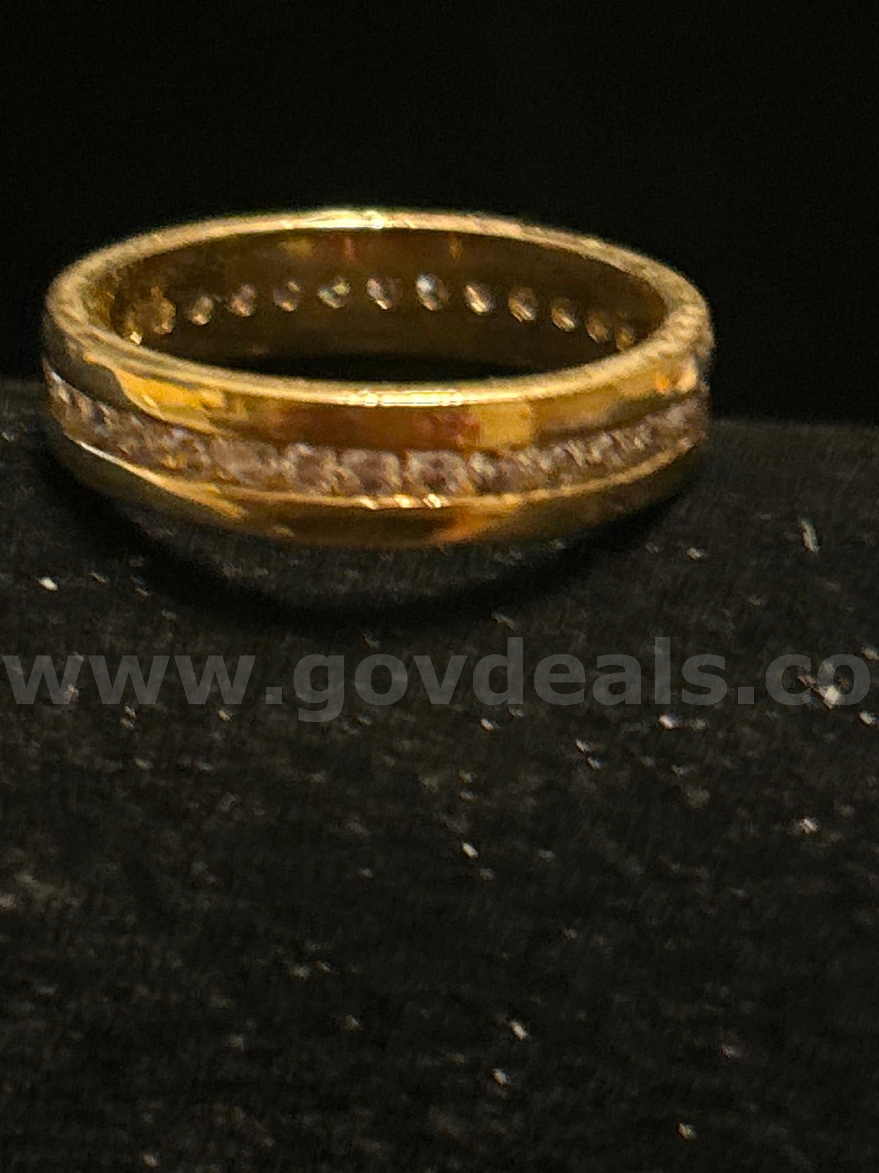 Size 11, 24k Gold, CZ, Infinity Band 24K Real Gold Plated