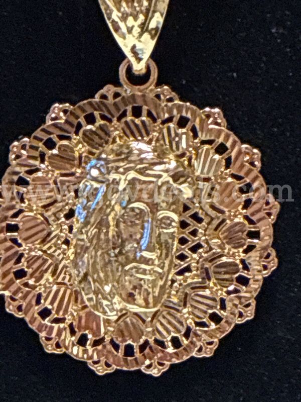 24”, Chain Link Necklace W/ Jesus Pendant, 24K Real Gold Filled.