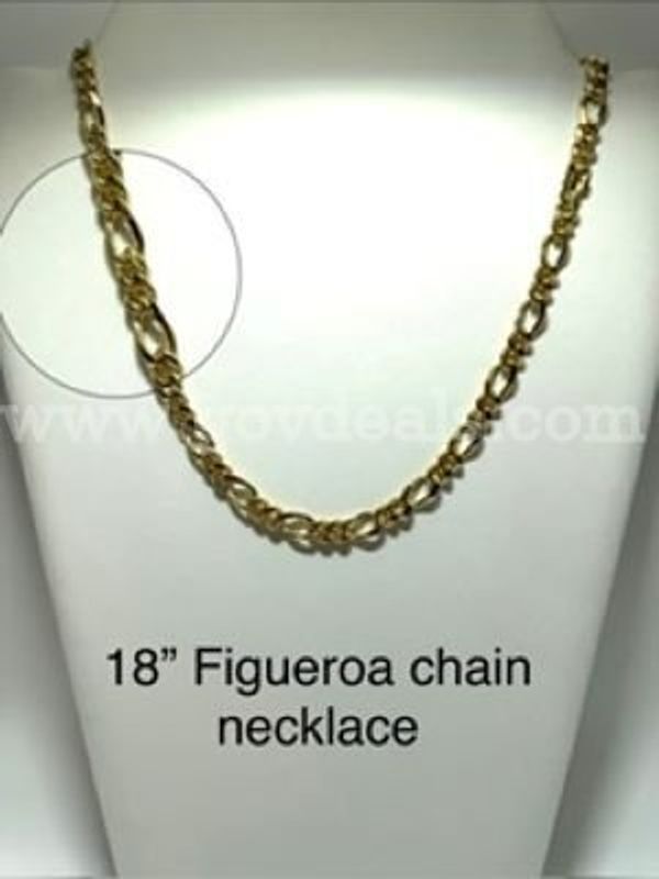 Beautiful, 18 Inch, Gucci Style Chain Necklace, 24k Real Gold Plated