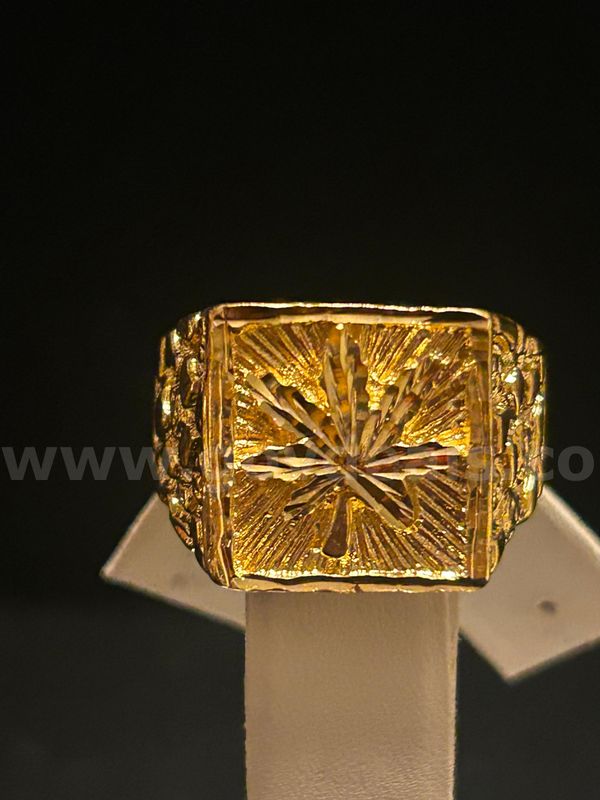 Size11, Men’s, Hemp Leaf, Diamond Cut, 24K Real Gold Filled.