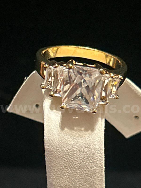 Size 5, Ladies’, Trilogy Ring, 24K Real Gold Plated