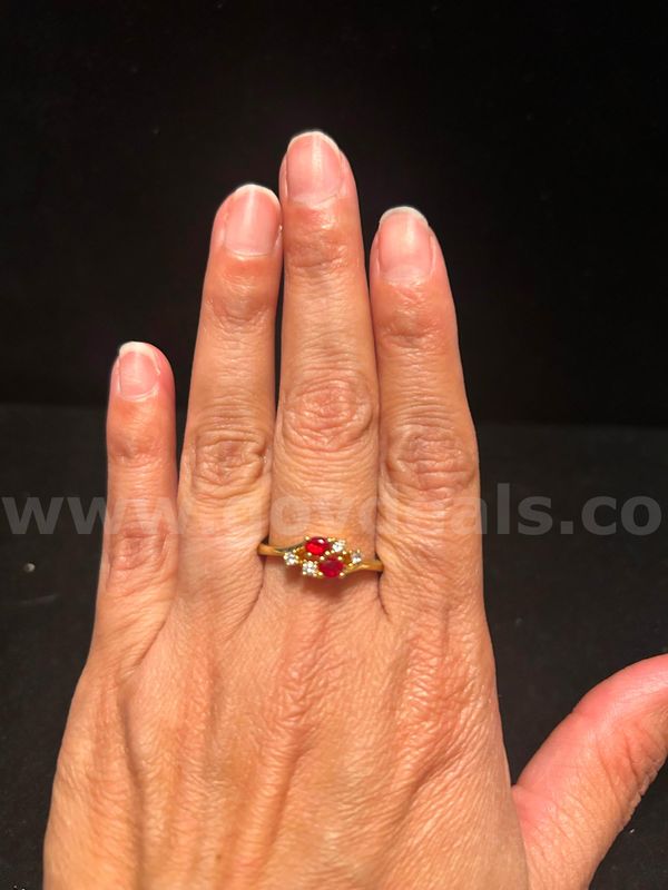 BIRTHSTONE! Size 4, CZ, Garnett Ring, 24K Real Gold Plated