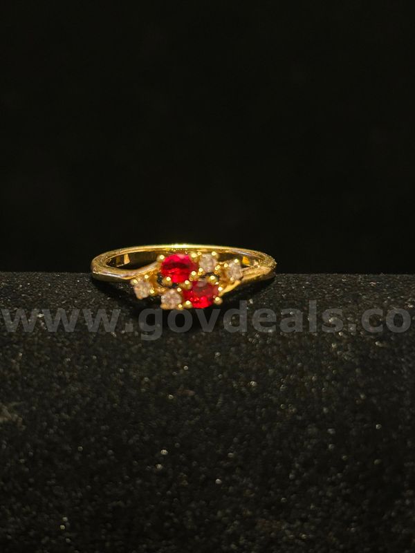 Size 10.5, CZ ,Garnett Ring .24K Real Gold Filled