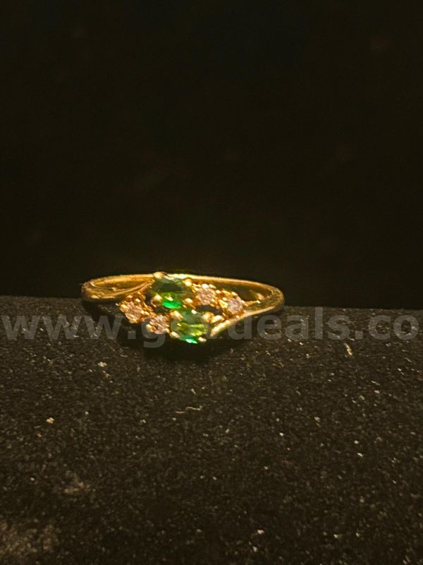 BIRTHSTONE RING! Size 7 3/4, Ladies, CZ, May Birthstone Ring. 24k Real Gold Filled.
