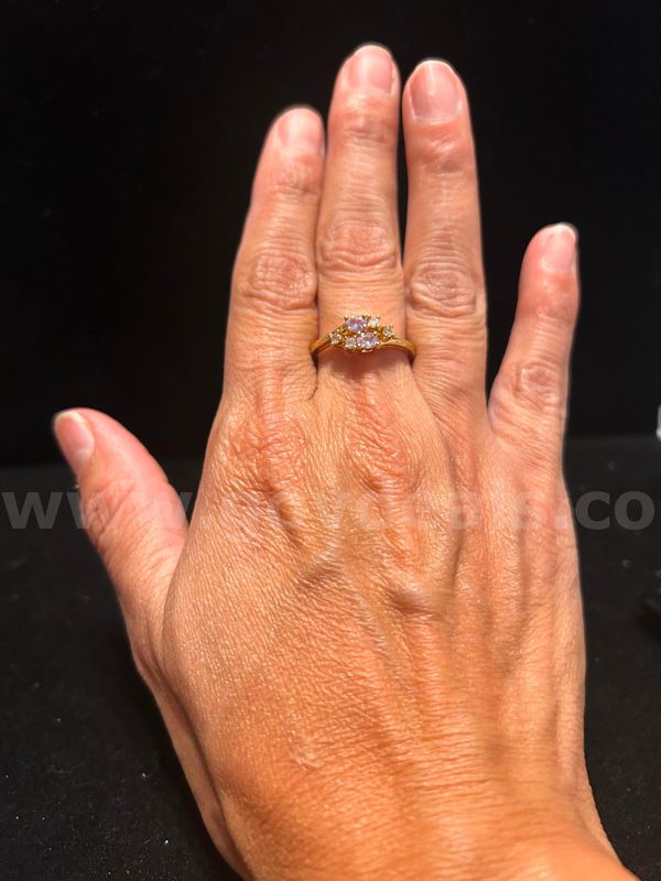 BIRTHSTONE! Size 6, Ladies, CZ, BS Opal Ring. 24k Real Gold Plated