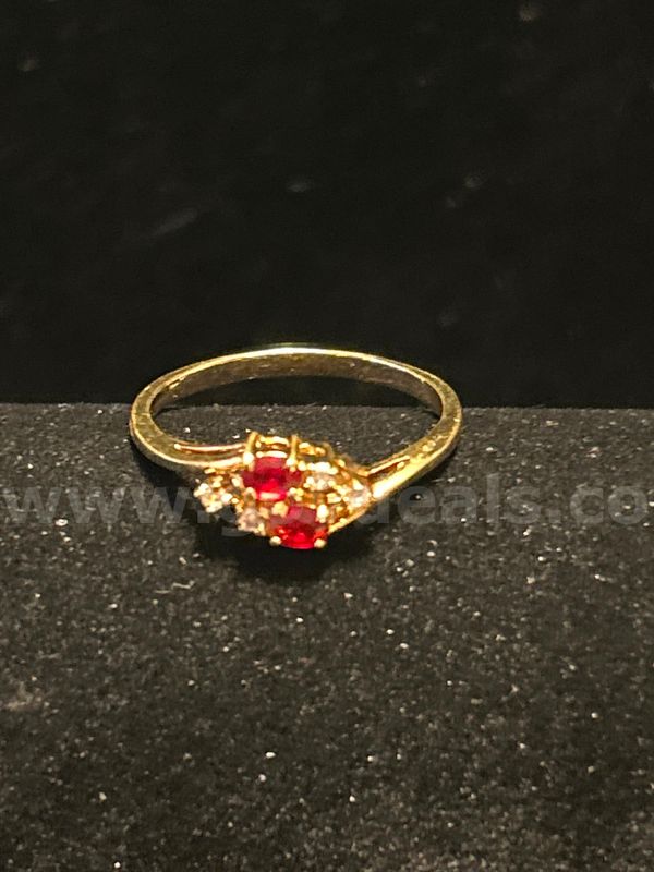 Size 12, Ladies, CZ, Nov. Birthstone Ring. 24k Real Gold Filled.