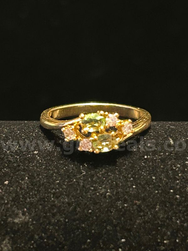 Size 6 3/4, Ladies, CZ, Aug,. Birthstone Ring. 24k Real Gold Filled.