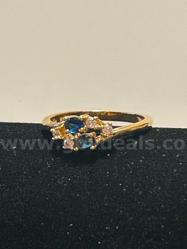 Size 4, Ladies, CZ, Sept. Birthstone Ring, 24k Real Gold Filled.