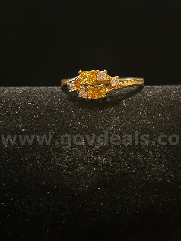 BIRTHSTONE RING! Size 5 3/4, Ladies, CZ, Nov. Ring. 24k Real Gold Filled.