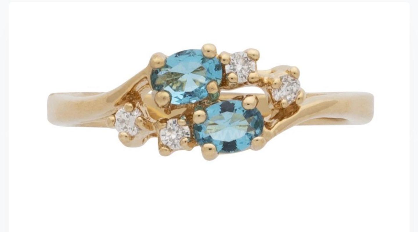 Size 5, Ladies, CZ, Dec Birthstone Ring. 24k Gold Filled.