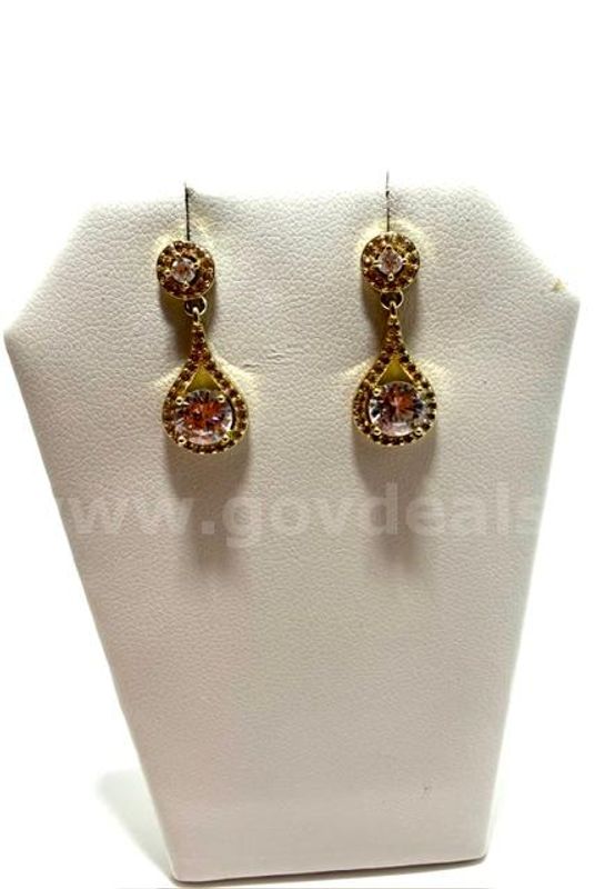 Beautiful, Brilliant CZ Bridal Earrings, 24k Real Gold Filled